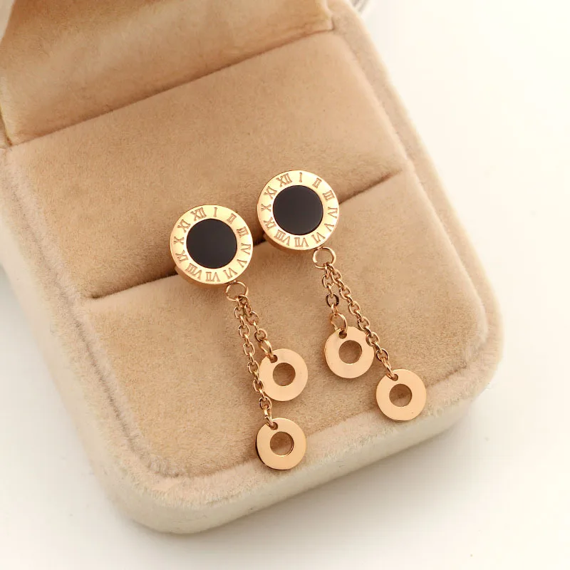 Серьги-кисточки из титановой стали с двойными кольцами | Украшения и аксессуары