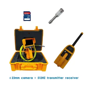 7" 23mm Camera Transmitter Built-in Sewer Pipe Wall Inspection With DVR Meter Counter Pipeline Positioning Receiver Locator