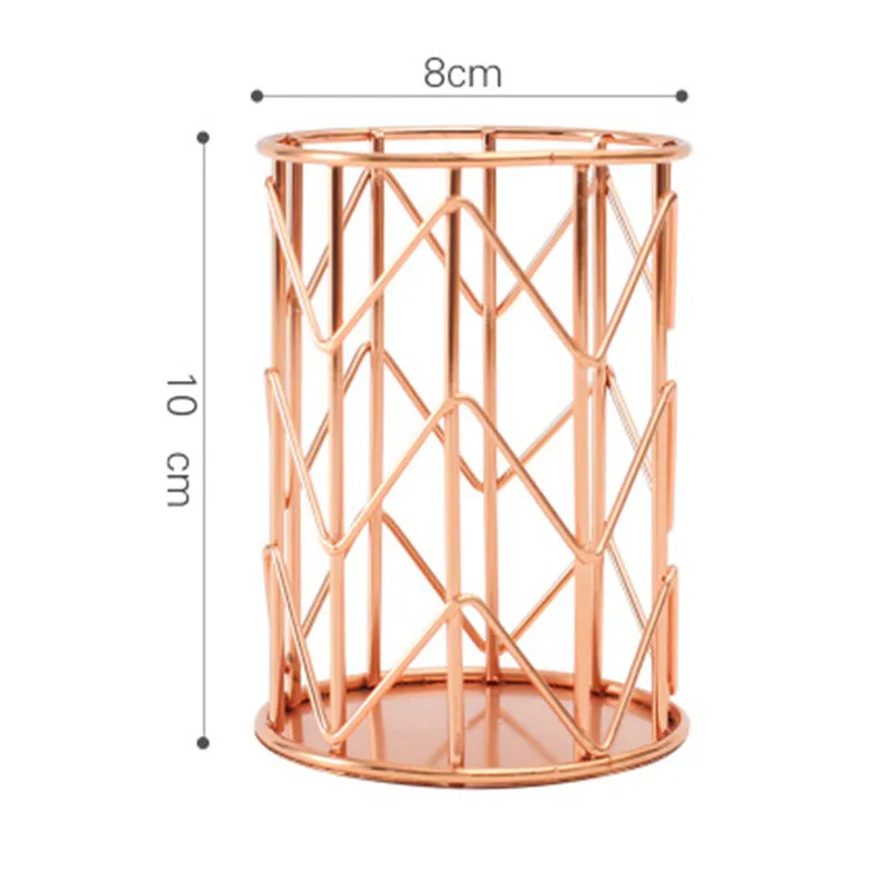 Rose gold Коробка для хранения косметики полый без воды цилиндрический чехол для хранения Помады Держатель для кисточек, ручек в качестве принадлежности для ванной стол с использованием - Цвет: Rose gold