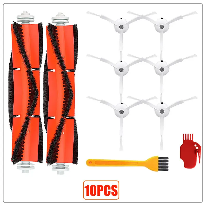 10pcs Наборы Аксессуаров Для xiaomi Roborock S50 S51 E25 S5 E20 C10 Roborock Робот Запчасти фильтр боковая щетка рулон щетки - Цвет: 10pcs