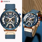 Часы CURREN мужские наручные в стиле милитари, роскошные брендовые модные спортивные водонепроницаемые деловые, с кожаным ремешком