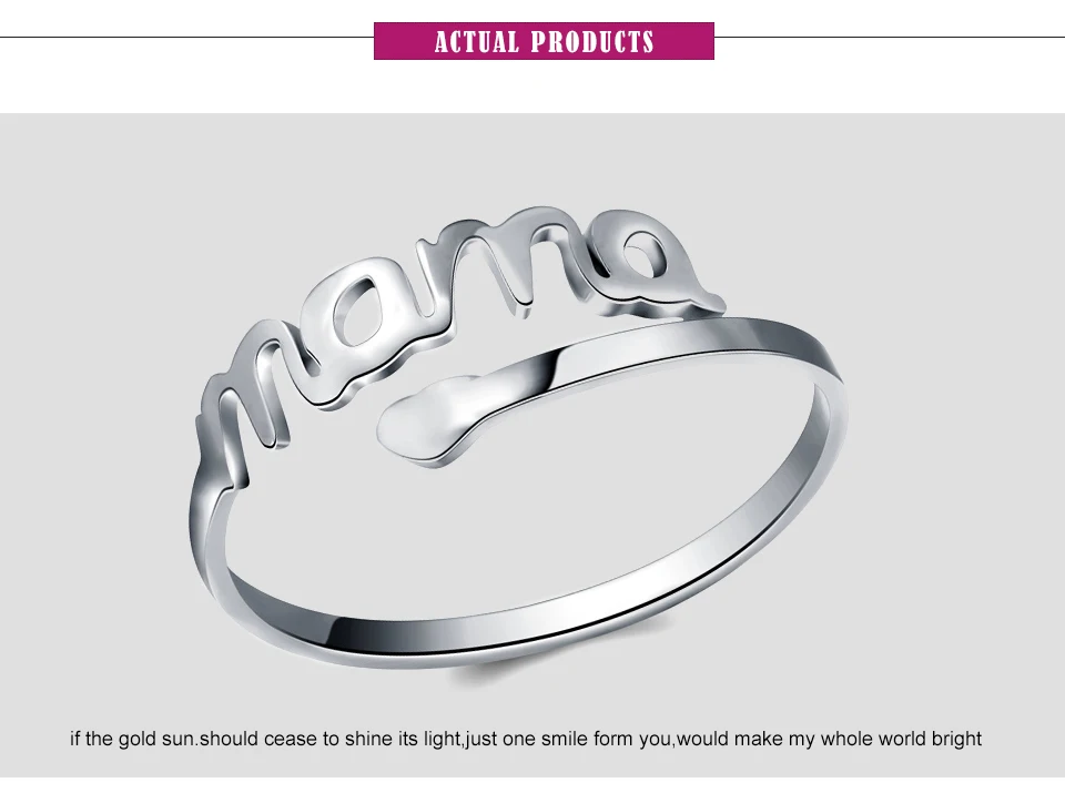 SKQIR серебряное Регулируемое Кольцо Love MAMA 4 цвета 316L кольца из нержавеющей стали женские ювелирные изделия подарок на день рождения матери