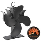 Черная модель, 4 лезвия, рабочая деревянная горелка, экологически чистый тихий вентилятор chimenea, домашняя Тепловая скидка