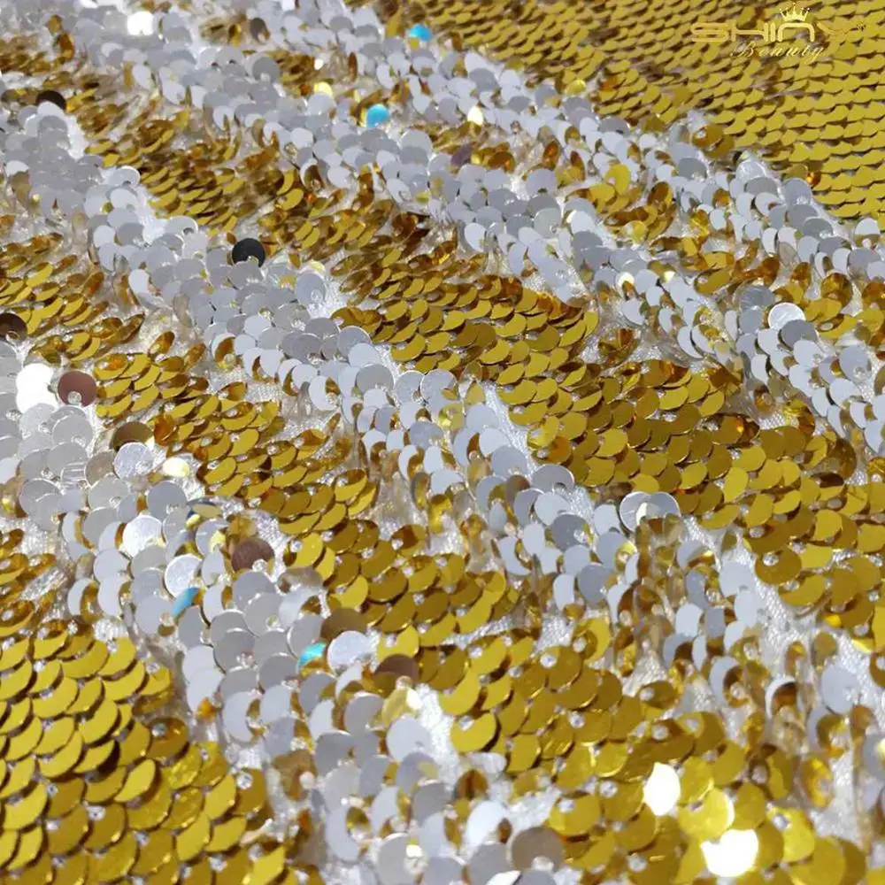 Ткань с блестками цвета фуксии и серебра Золотая занавеска двусторонняя ткань