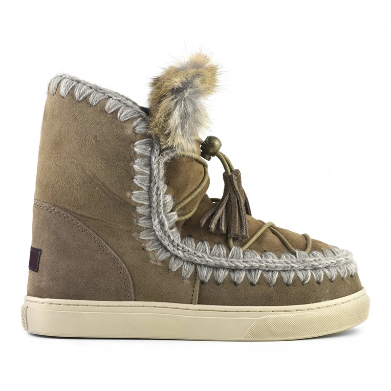 

Женские зимние ботильоны из овечьей кожи, с мехом норки