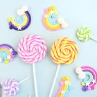 Искусственный Мягкий Топпер для торта, глиняные конфеты, креативный, сладкий, декор кекса, один, первый, для украшения торта, с днем рождения, для детей, мальчиков, девочек