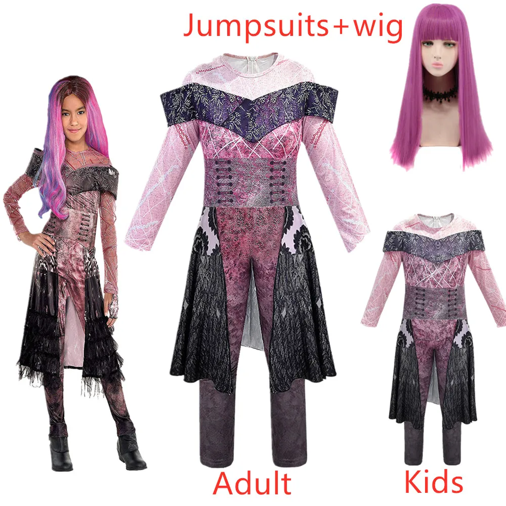 Потомки 3 мал Берта малефисент длинный живой злой прямой фиолетовый косплей