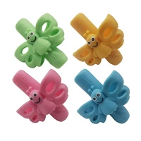 100 pcs silicone two finger pen holder student writing tools cute butterfly pencil case school student supplies