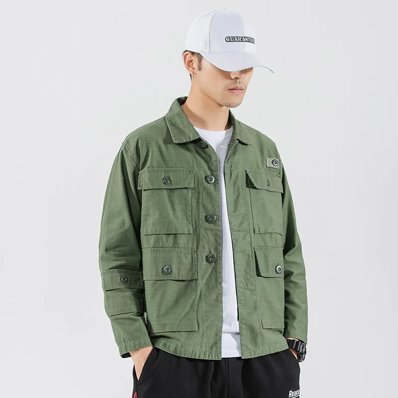 Мужская уличная одежда с несколькими карманами однотонные свободные