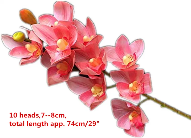 74cm pink One Real Touch орхидеи бабочка фаленопсис белый/розовый/желтый искусственный Голубь из латекса Cymbidium орхидеи Цветы для свадебного украшения - Цвет: 74cm pink