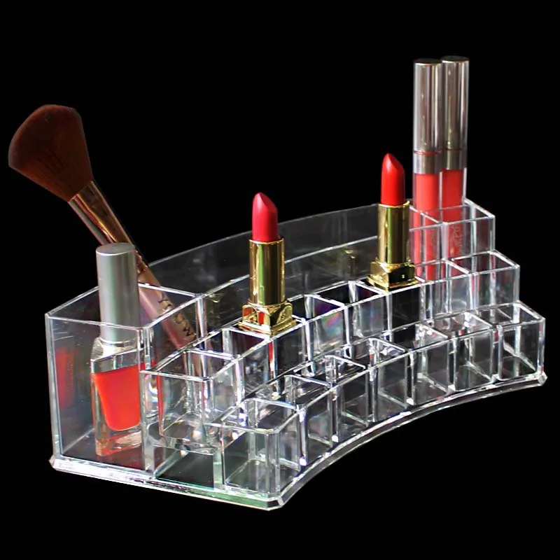 Прозрачный акриловый держатель для помады 19 ячеек органайзер макияжа коробка