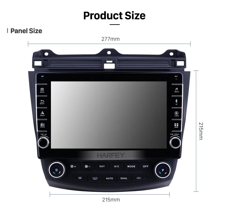 Harfey Android 9,1 10,1 дюймов HD сенсорный автомобильный радиоприемник для Honda Accord 7 2003-2007 gps Bluetooth головное устройство Автомобильный мультимедийный плеер