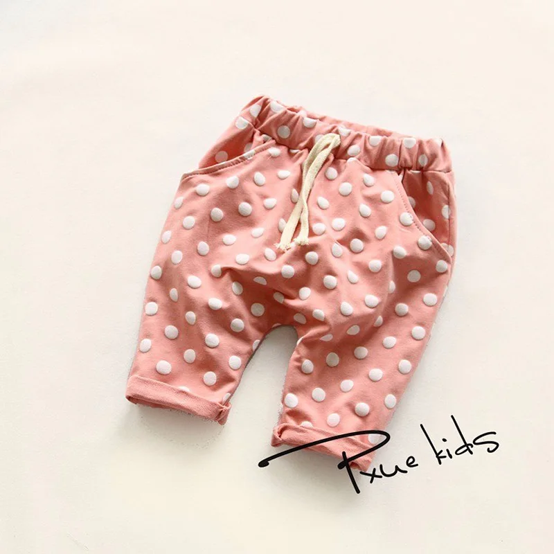 

2020 Summer style Fashion brand cotton Polka Dot pants for boys girls short trousers child knee length harem pants 2-7 years