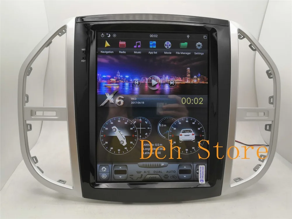 12,1 дюймов вертикальный экран Tesla стиль Android 8,1 автомобильный DVD gps навигатор плеер для Mercedes-Benz Vito Metris PX6