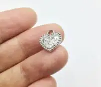 rhodium silver Eruifa 20 шт. 12 мм хорошее сердце с буквами монета цинковый сплав ожерелье, серьги браслет ювелирные изделия DIY ручной работы 2 цвета - Окраска металла: rhodium silver
