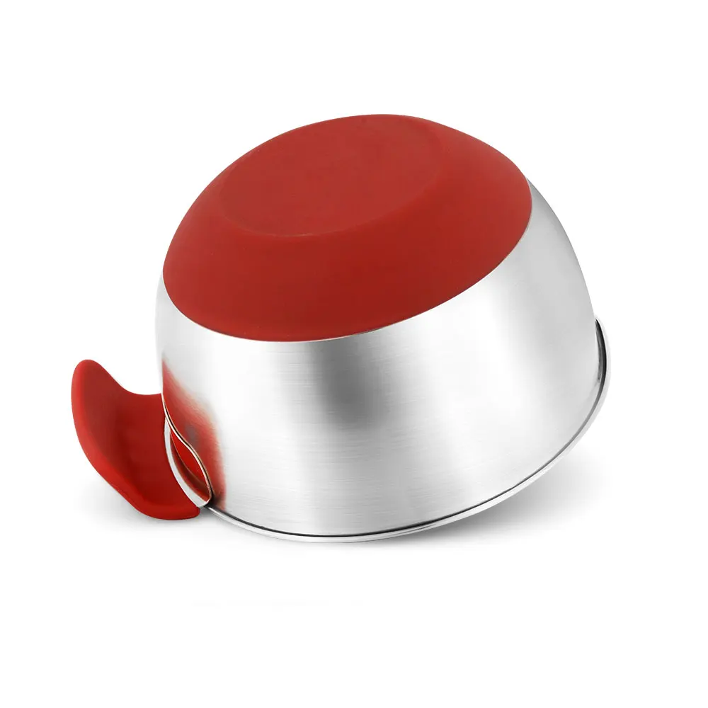 Silica gel handle mouthing bowl stainless steel 304 and basin salad cake food container cooking baking kitchen tool | Дом и сад