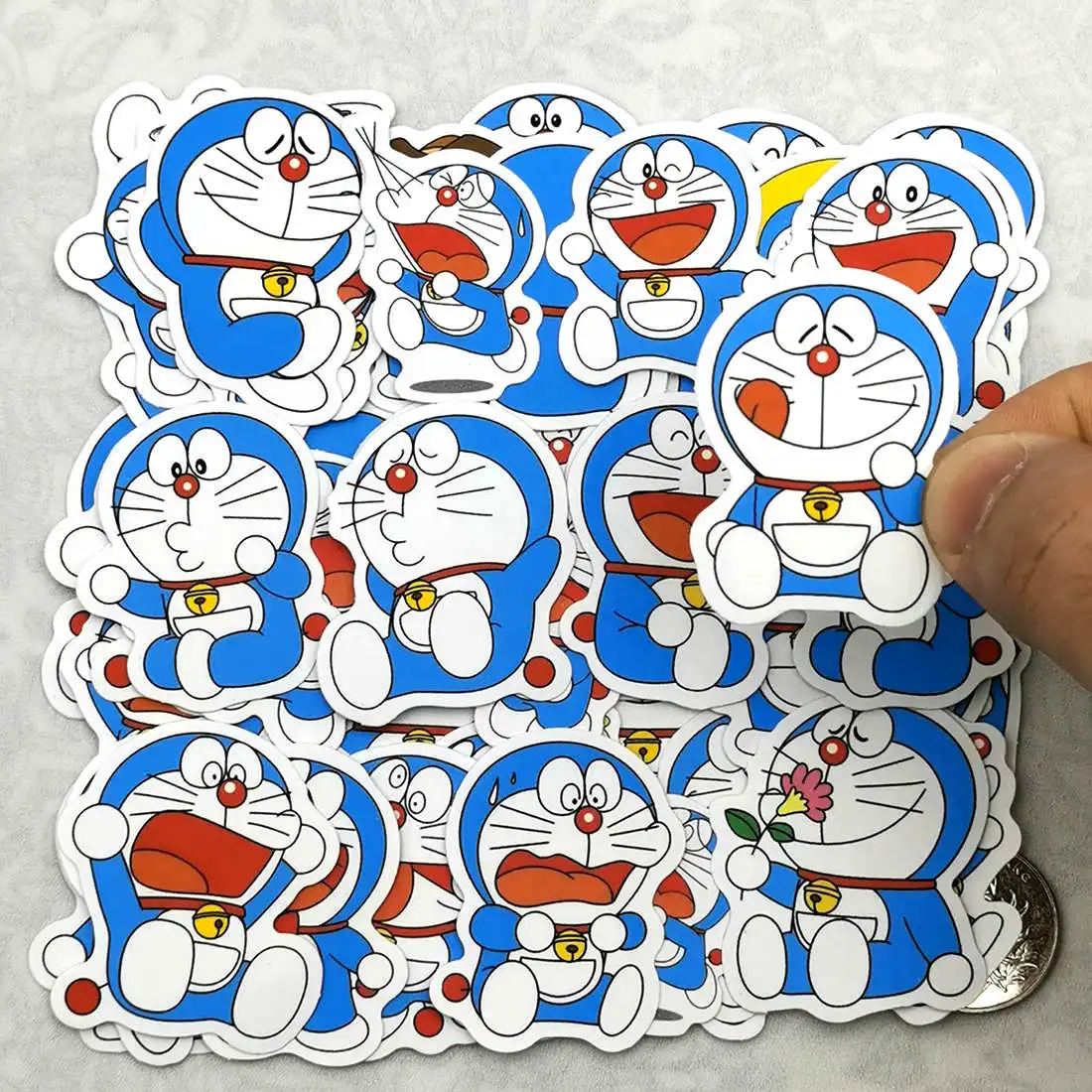 

60 шт. милый аниме робот синий кот Kawaii мультфильм мини-дневник Скрапбукинг ноутбуки канцелярские телефон наклейки для ноутбука для детей игр...