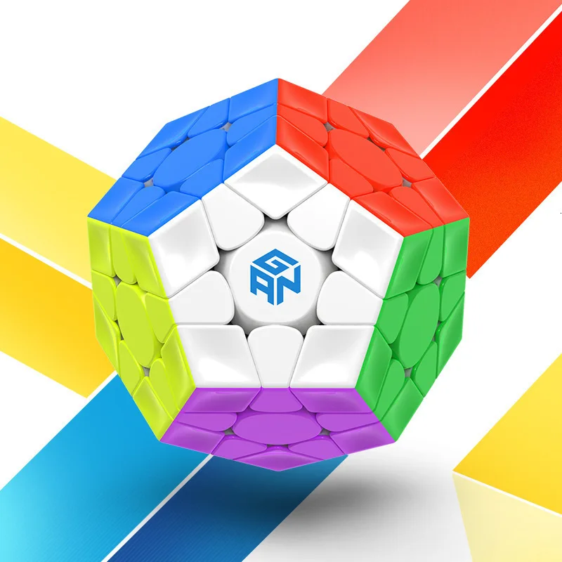 Ган 3x3 Megaminxeds Magic Cube Stickerless Скорость Профессиональный Магнитный 12 Сторон