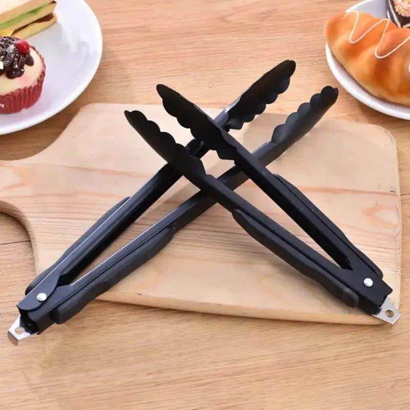 

3 Pairs Stainless Steel Kitchen Cooking Tongs Bread Tongs Nonslip Multifunction BBQ Grill Tongs Silicone Food Tongs with Stand