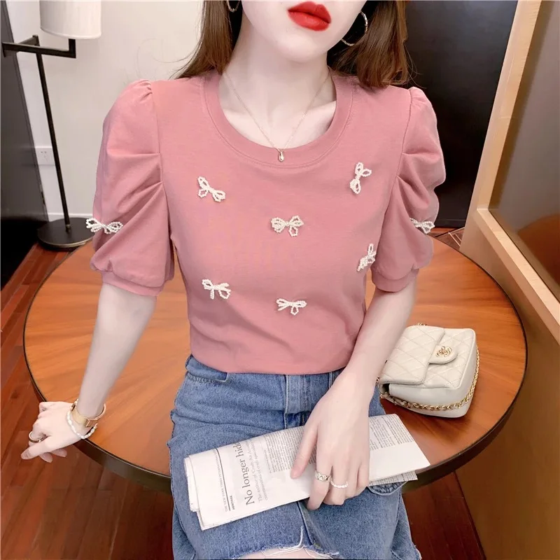 

Women Cotton Fashion white Cotton Ladies Tee Shirt Short Sleeve Tops Tee Shirt
