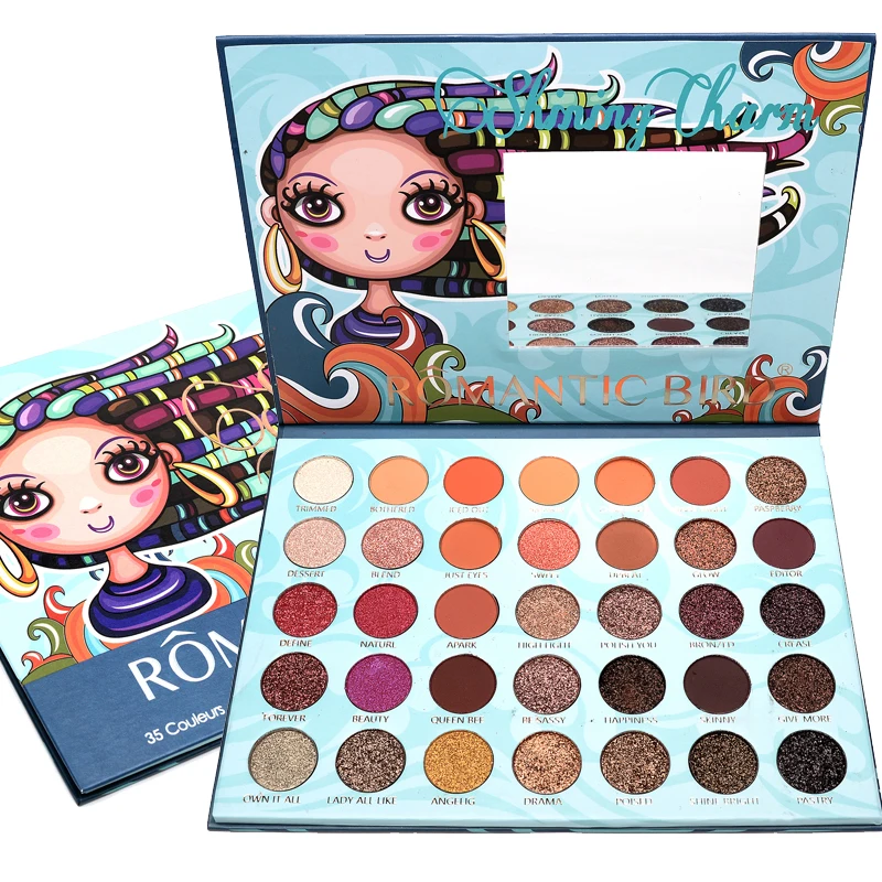 8036 Creamy Eyeshadow Palette 35 Colors Pressed Pigment Eye Shadow Palette Easy To Wear Glitter Shadows Eye Makeup Palette focallur - Цвет: 8036