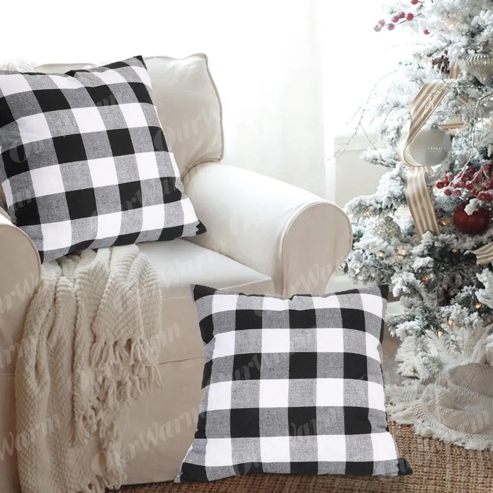 Наволочки из хлопка в стиле буйвола OurWarm рождественские декоративные наволочки