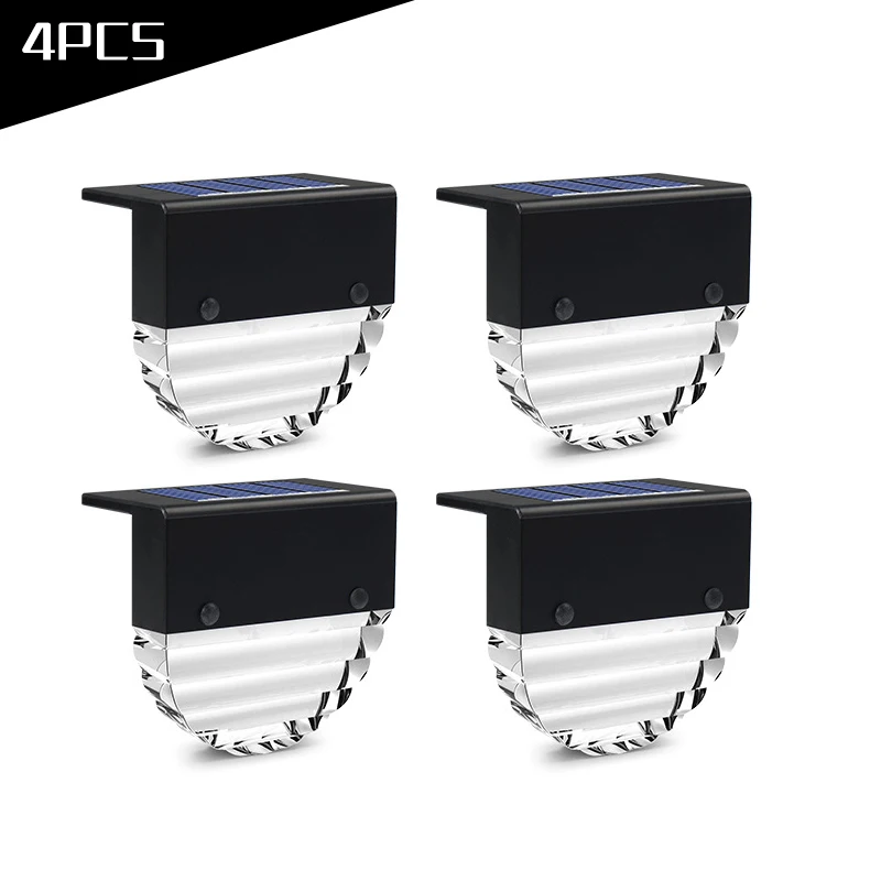 

4pcs Solar Deck Light Outdoor Waterproof LED Solar Fence Lights For Patio Stairs Yard Garden Step Warm Color Changing Lighting