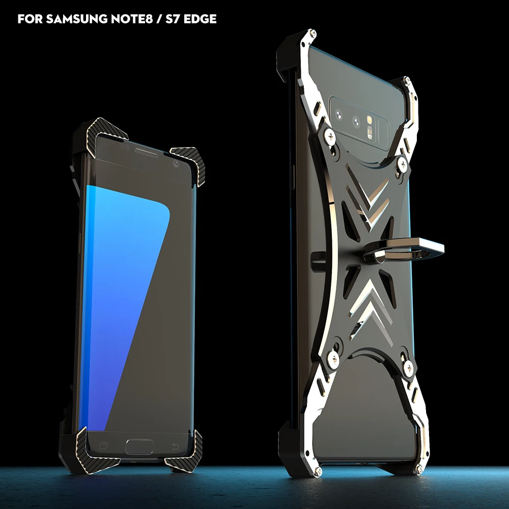 Роскошный алюминиевый сплав безрамный кронштейн чехол для samsung Note 8 S7 Edge S8 Plus