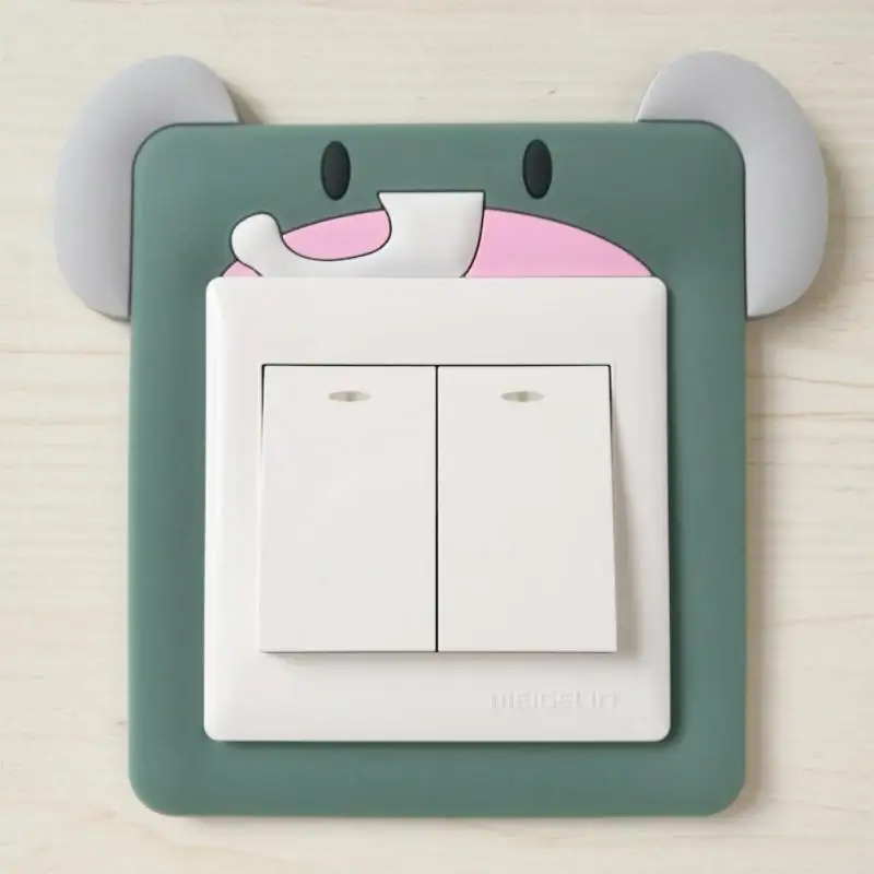

Soft PVC Silicone Cartoon Switch Wall Luminous Switch Sticker Night Light Dustproof Switch Protective Cover Bedroom Decoration