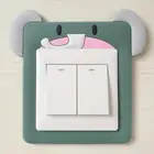 Настенный светящийся Переключатель с рисунком мягкий силикон из ПВХ, наклейка, Ночной светильник, пылезащитный переключатель, защитное покрытие, украшение для спальни