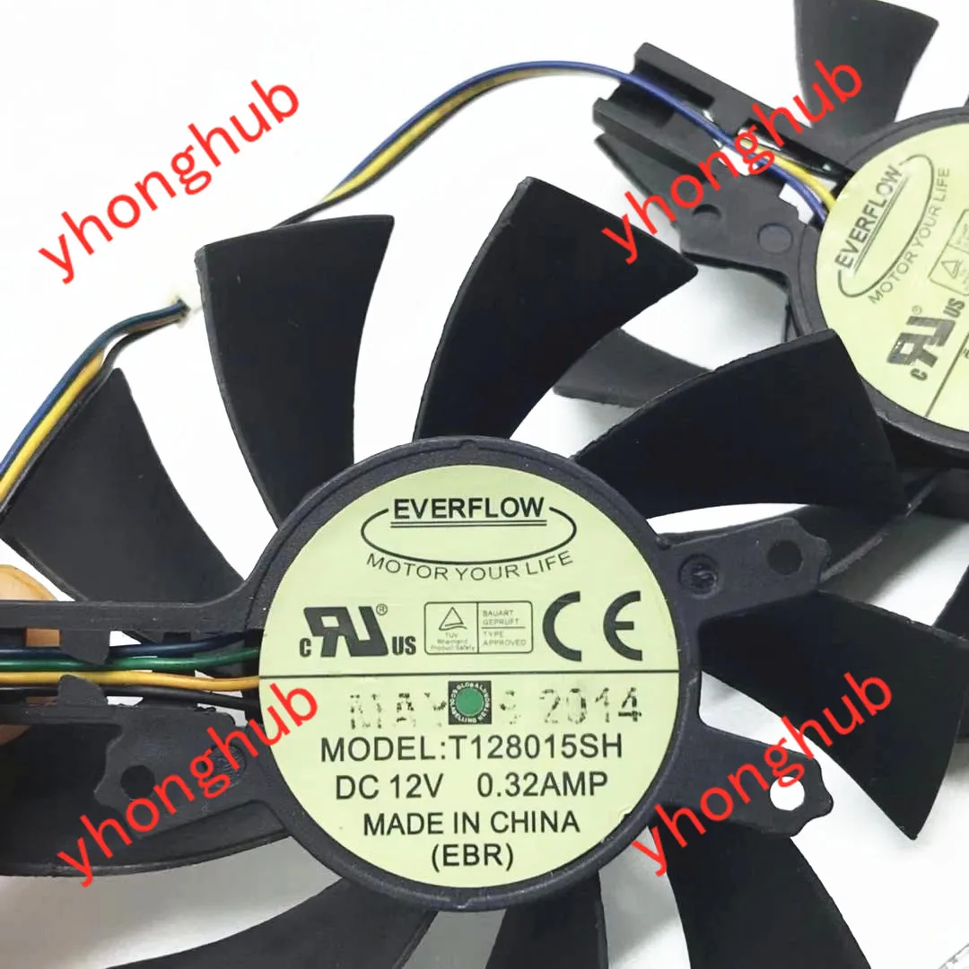 Вентилятор охлаждения сервера Everflow T128015SH 12 В постоянного тока 0 32 А 75x75 мм двойной