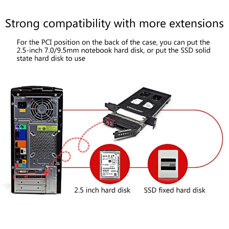 Корпус C1FB Oimaster Pci корпус для жесткого диска 2 5 дюймового SATA SSD HDD-адаптера |