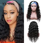 YYong волос новый релиз свободные глубокая волна защитная лента для волос манекен для шарфа парика 100% парики из натуральных волос с Африканской структурой может быть Цветной Non-парик шнурка для Для женщин