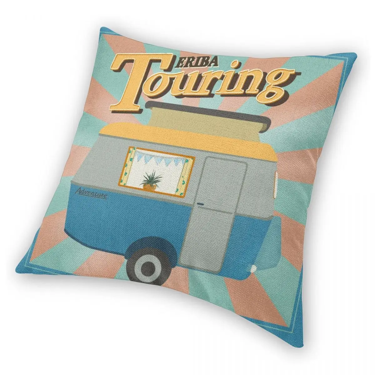Винтажная туристическая квадратная подушка Eriba Puck Приключения чехол для подушки