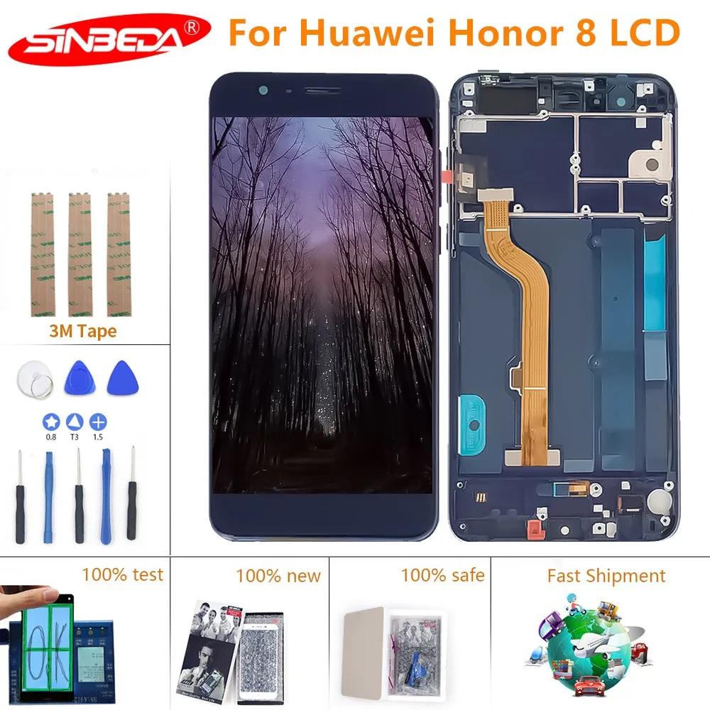 Sinbeda 5 2 &quotдля HUAWEI Honor 8 ЖК дисплей сенсорный экран дигитайзер для с рамкой FRD L19 L09 L14