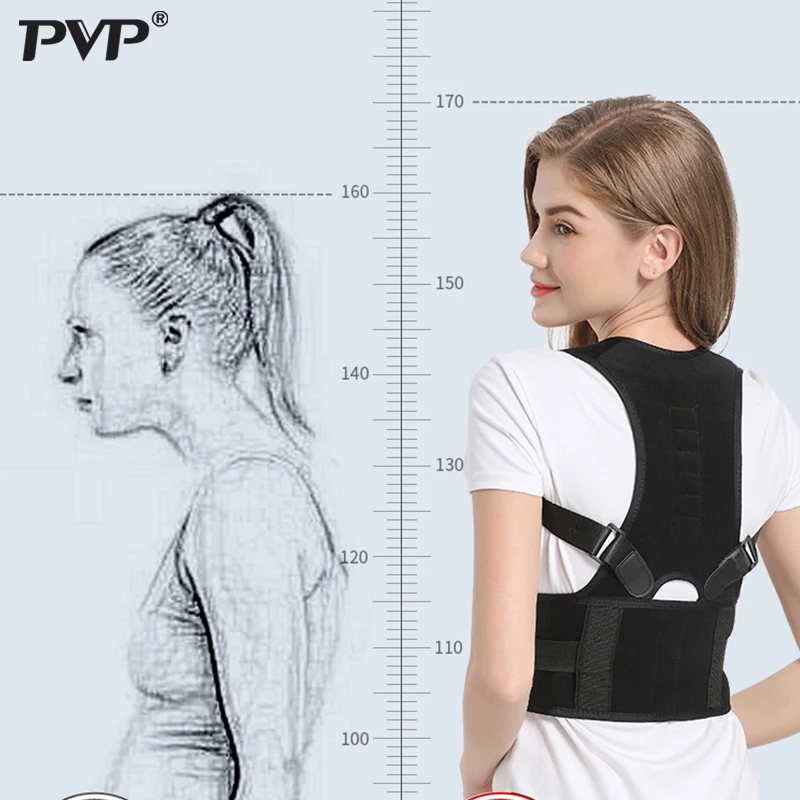 Удлиненный Корректор осанки Магнитная терапия бандаж через плечо для мужчин и