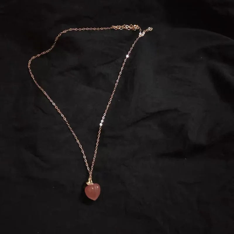 Модные ожерелья с подвеской в виде фруктов персикового розового Агата для женщин