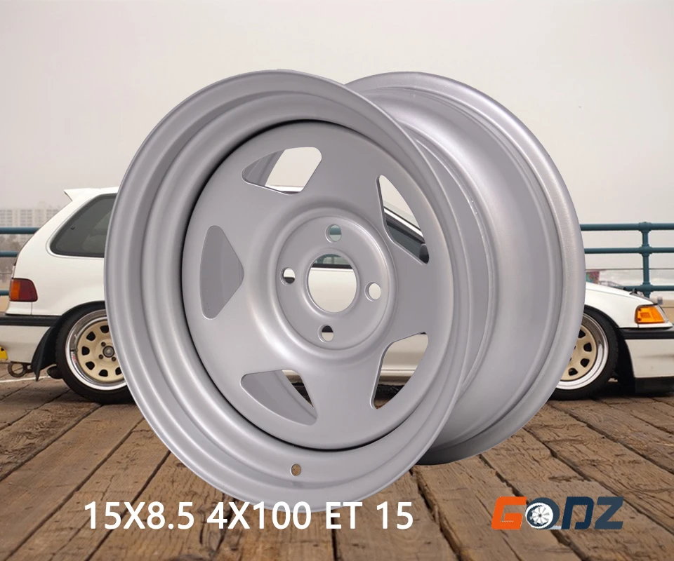 Стальное колесо 15 дюймов 4 отверстия 4X100 8.5J офсетное MK2 глубокое блюдо