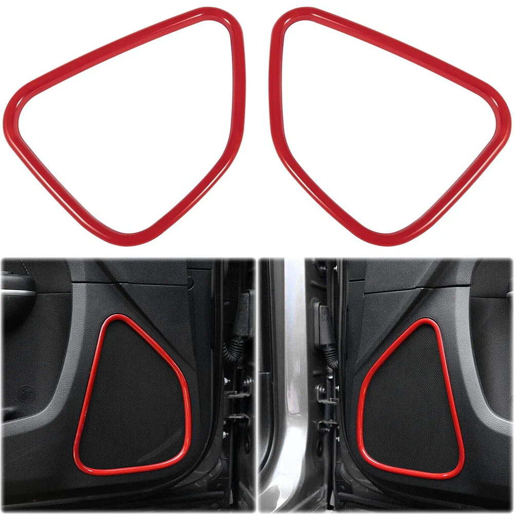 

Chuang Qian Interior Accessories Door Speaker Decoration Cover Trim ABS for Dodge Charger 2011-2021 (Red)