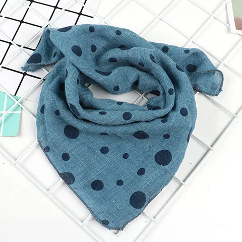 dot blue 45*45 см, детский хлопковый шарф для маленьких мальчиков и девочек, милый детский шейный платок, детский маленький квадратный шарф, мягкий нагрудник - Цвет: dot blue