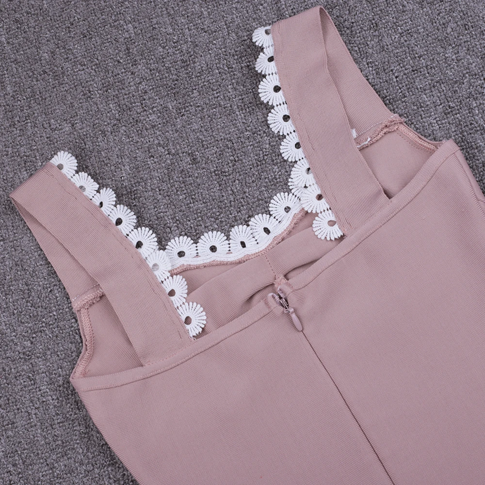 Ocstrade осеннее Бандажное платье миди Vestido, Новое поступление, элегантные бандажные платья телесного цвета, Сексуальные вечерние платья бодикон