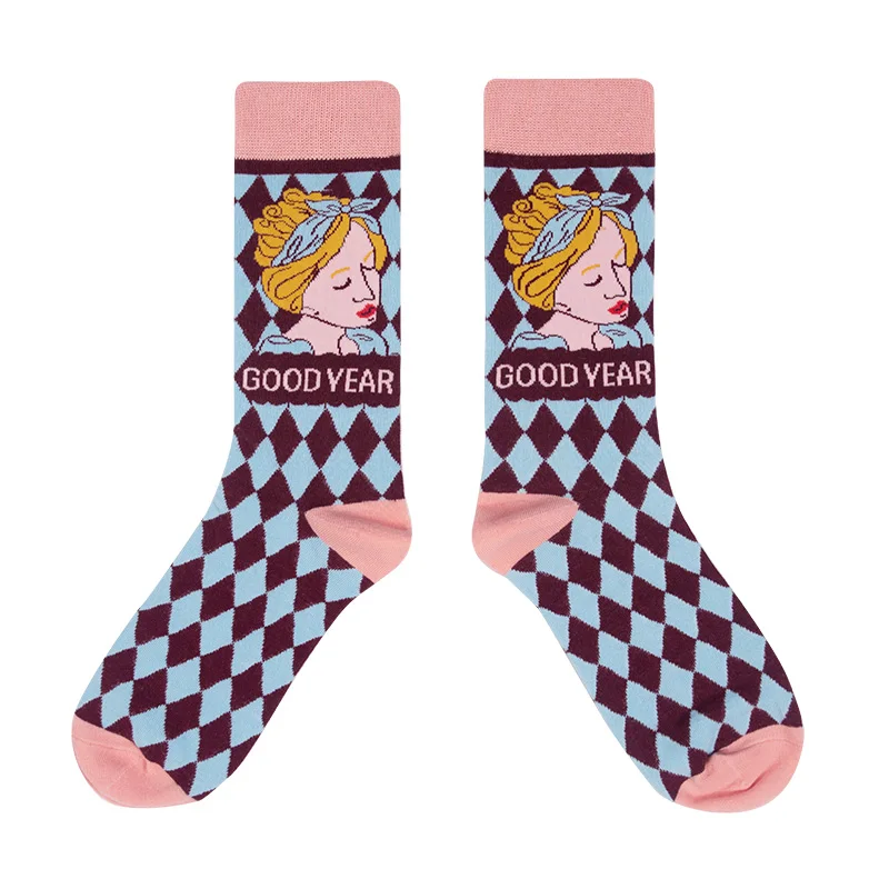Счастливые носки женские mulher skarpetki хлопковые calcetines mujer divertido ponozky skarpety damskie transp носки art meia уличная одежда