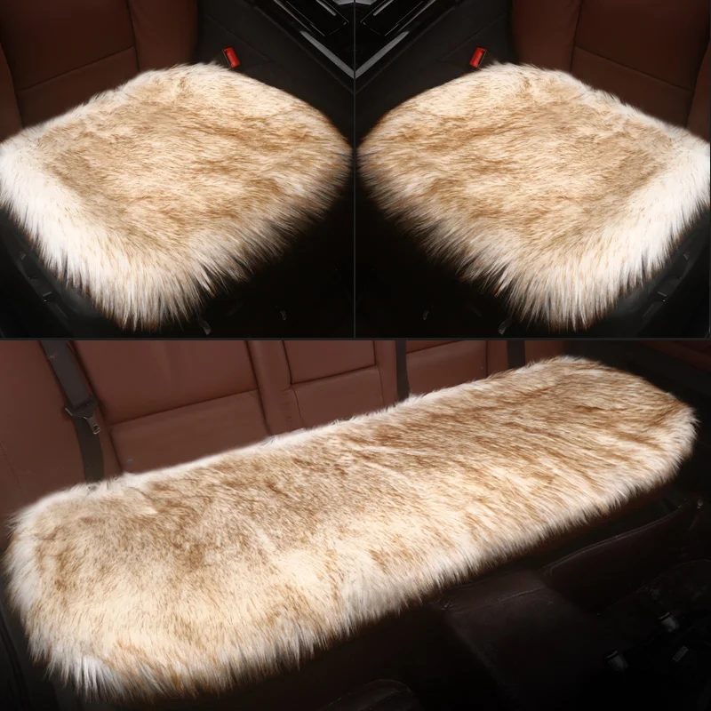 

Winter Car Seat Cover Car Front/Rear/Full Set Seat Cushion Non-slip Short Plush Chair Auto Seat Cushion Protector Mat Pad