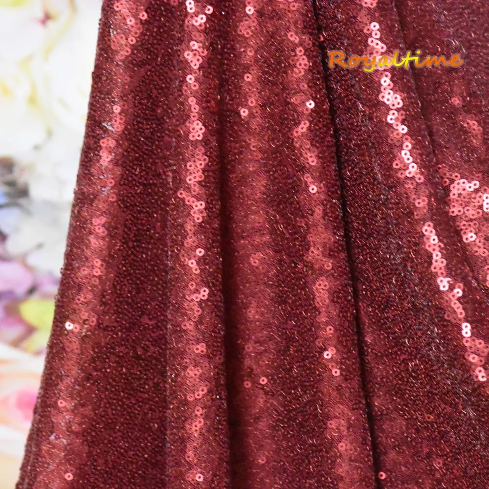 Matte Burgundy Королевское время-розовое золото/темно-синий/красный/розовый/черный 4 фута(125 см) Ширина блесток ткань материал полярда для платья/Туфли/Свадебные/вечерние - Цвет: Matte Burgundy