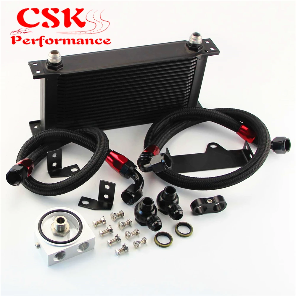 Комплект масляного кулера для двигателя 19 рядов подходит Subaru Impreza WRX STi 06 07 EJ20 EJ25