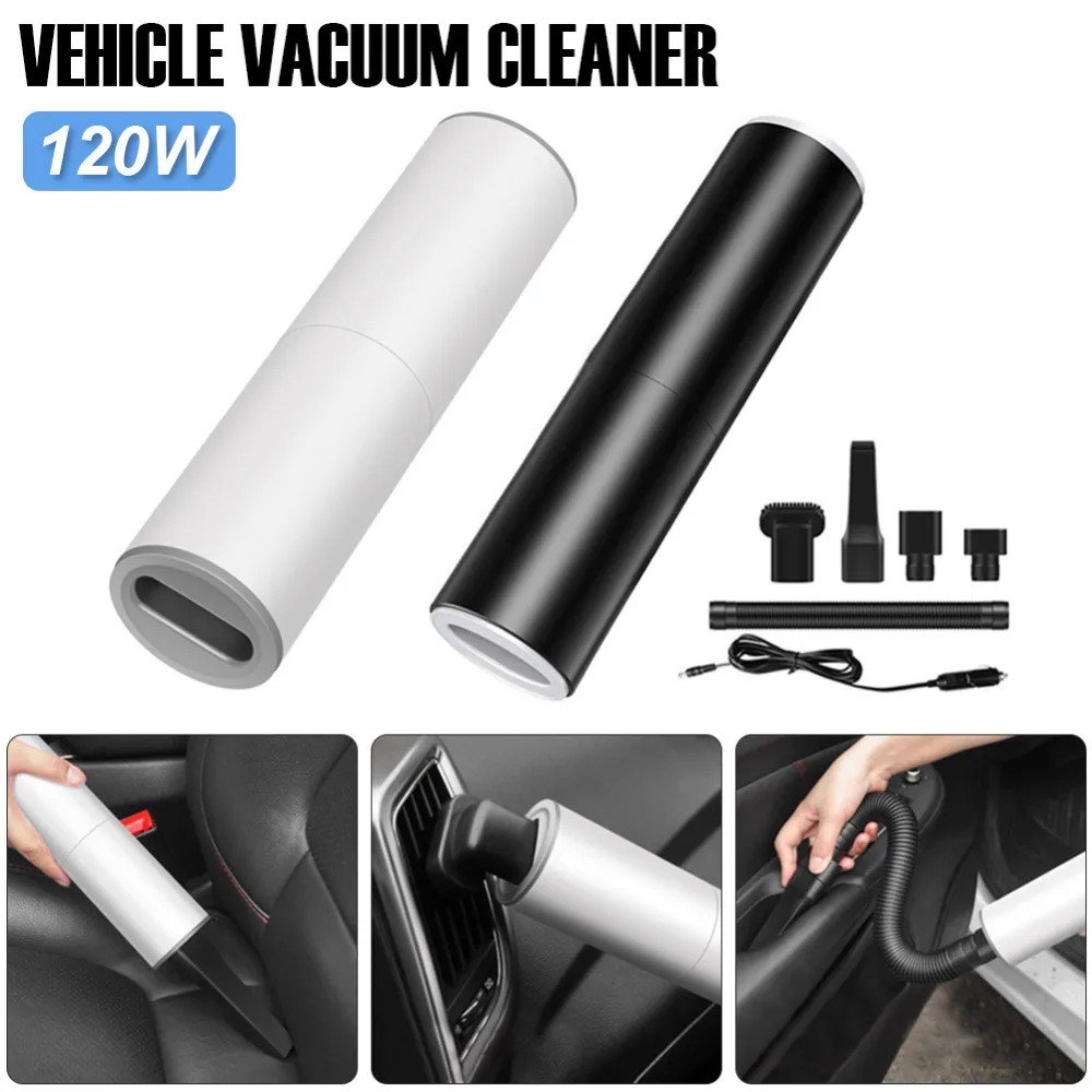 

120W Portable Handheld Vacuum Powerful Cyclone Suction Car Charger Plug-in Vacuum Cleaner Auto Portable For Car Home Pet Hair