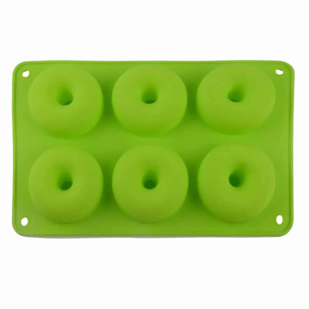 6 Doughnut Silicone Mold Diy Round Cake Angel Circle Biscuit Muffin Mold Donut Silicone Ice Cube Molds Candy Chocolate skeleton skull head silicone chocolate muffin cupcake candy ice cube mold halloween