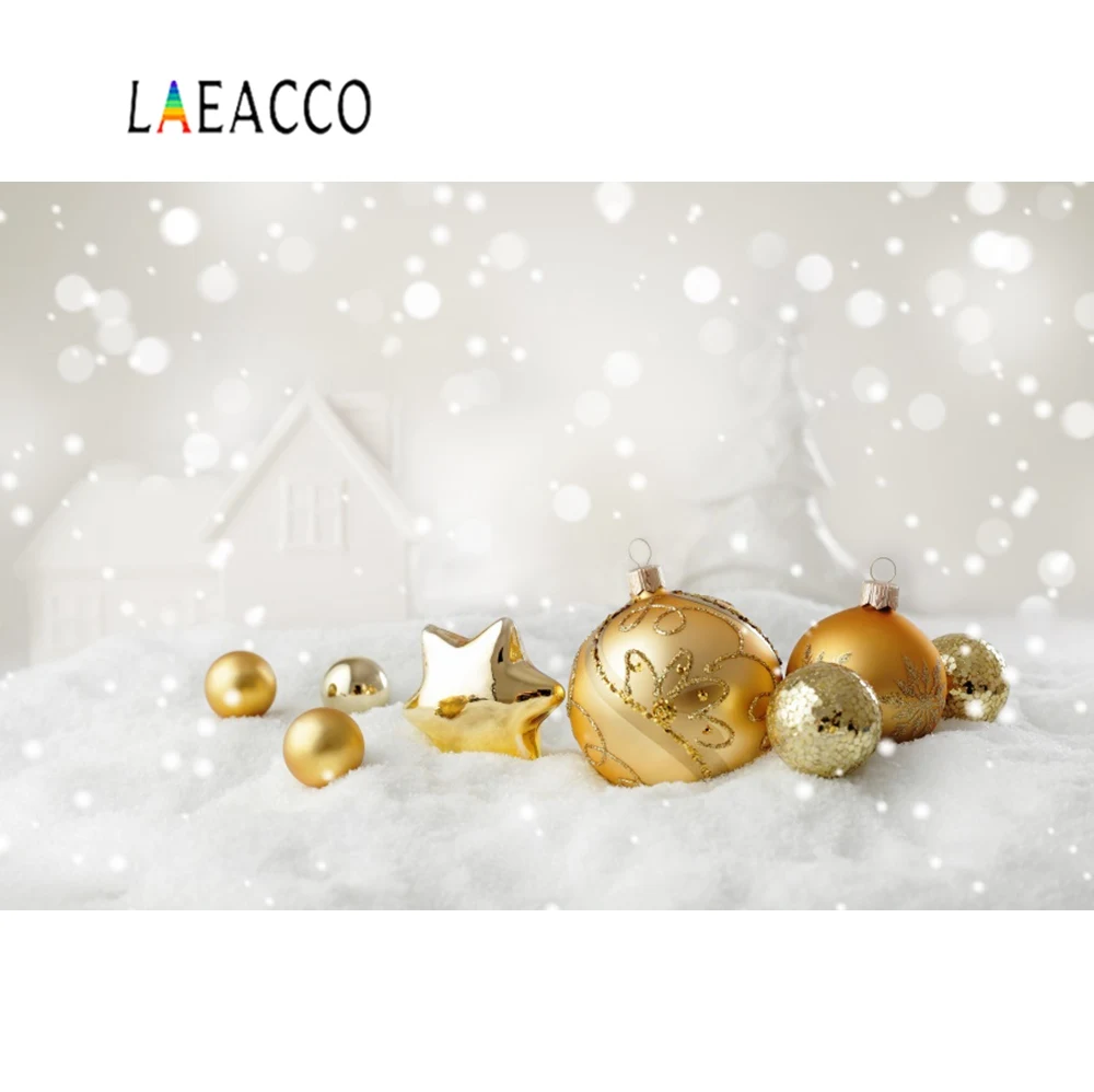 Laeacco фоновая фотография Рождество дерево плюшевый медведь дерево горошек Снежинка ребенок портрет фото фон фотосессия Фотостудия