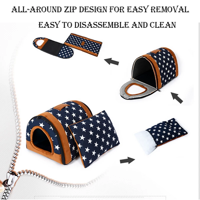 

Dog House Warm Cats Dogs Bed Multipurpose Deep Sleep Kennel Foldable Cat Bed Nest Pet Tent House домик для кошки дом для собаки