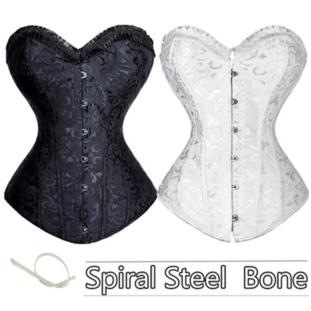 

12 Steel Bone Sexy Waist Overbust Corsets and Bustiers Steampunk Corsage Corselet Plus Size Waist Trainer S-XXL